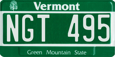 VT license plate NGT495
