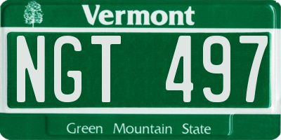 VT license plate NGT497