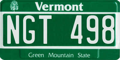 VT license plate NGT498
