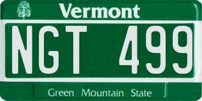 VT license plate NGT499