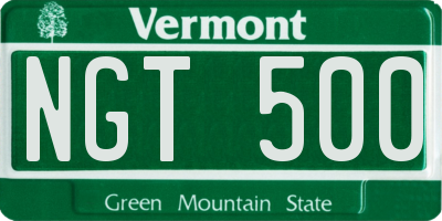 VT license plate NGT500