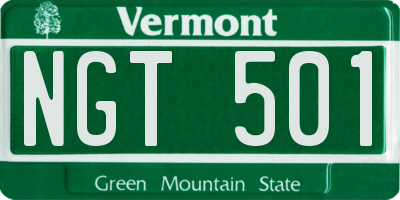 VT license plate NGT501