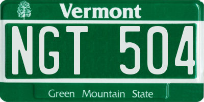 VT license plate NGT504