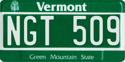 VT license plate NGT509