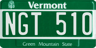 VT license plate NGT510