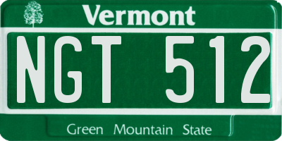 VT license plate NGT512