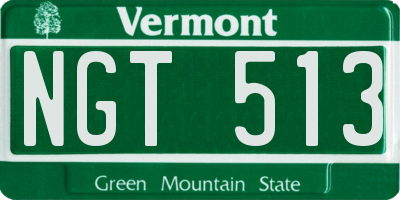 VT license plate NGT513