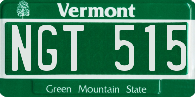 VT license plate NGT515