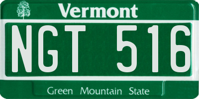VT license plate NGT516