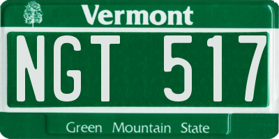 VT license plate NGT517