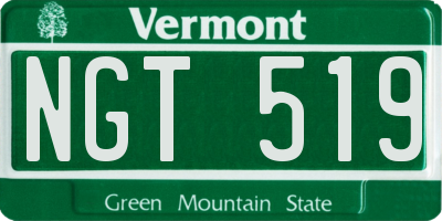 VT license plate NGT519