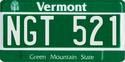 VT license plate NGT521