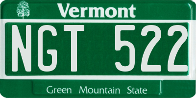 VT license plate NGT522