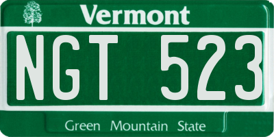 VT license plate NGT523