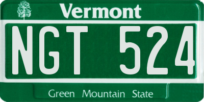 VT license plate NGT524