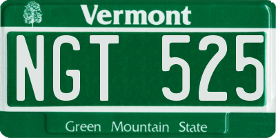 VT license plate NGT525