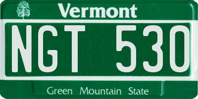 VT license plate NGT530