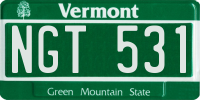 VT license plate NGT531
