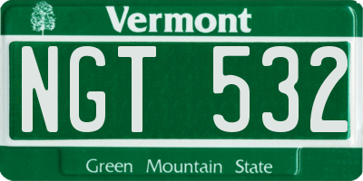 VT license plate NGT532
