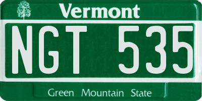 VT license plate NGT535