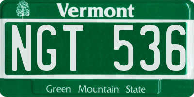 VT license plate NGT536