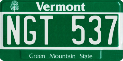 VT license plate NGT537