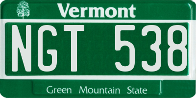 VT license plate NGT538