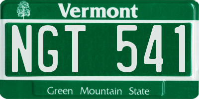 VT license plate NGT541