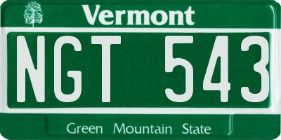 VT license plate NGT543