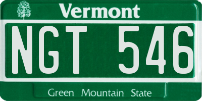 VT license plate NGT546
