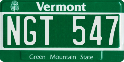 VT license plate NGT547