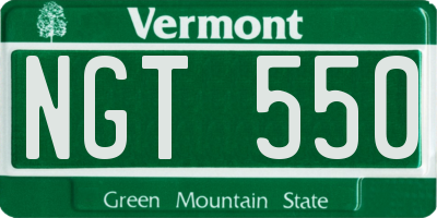 VT license plate NGT550