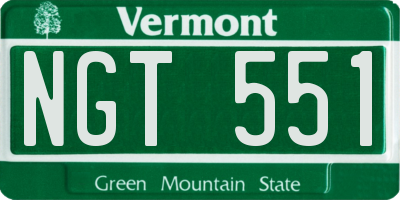 VT license plate NGT551