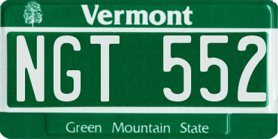 VT license plate NGT552