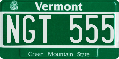 VT license plate NGT555