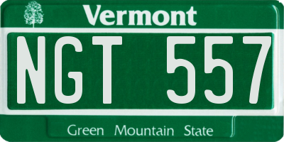 VT license plate NGT557