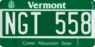 VT license plate NGT558