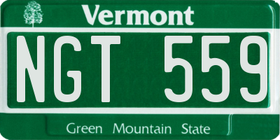 VT license plate NGT559
