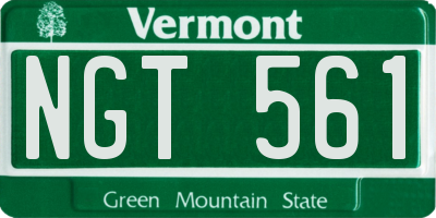 VT license plate NGT561