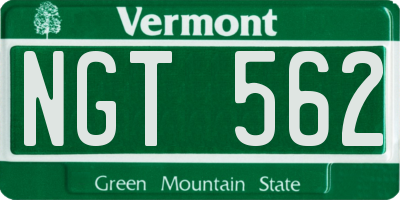 VT license plate NGT562
