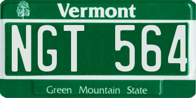 VT license plate NGT564