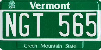 VT license plate NGT565