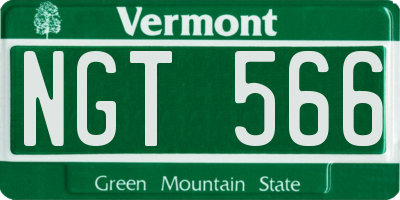 VT license plate NGT566