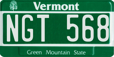 VT license plate NGT568
