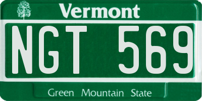 VT license plate NGT569