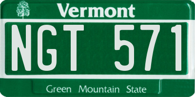 VT license plate NGT571