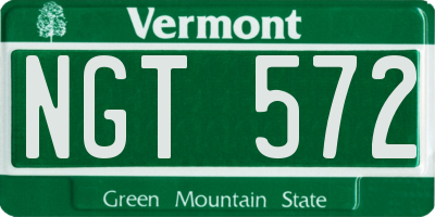 VT license plate NGT572