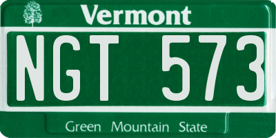 VT license plate NGT573