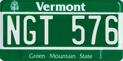 VT license plate NGT576