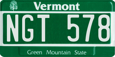VT license plate NGT578